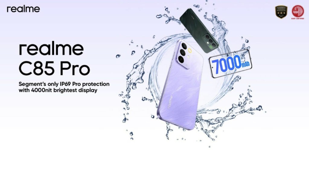 পানিতে ৬০ দিন টিকে থাকার সক্ষমতা ও উজ্জ্বলতম ডিসপ্লে নিয়ে রিয়েলমি সি৮৫ প্রো উন্মোচন