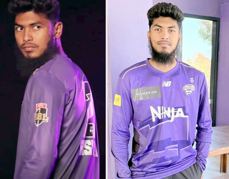 হোবার্ট হারিকেন্সের জার্সি গায়ে রোমাঞ্চিত রিশাদ